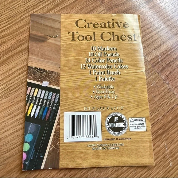 Xonex Creative Tool Chest Kids Arts Supplies Wooden Box - Picture 7 of 11